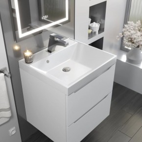 Тумба с раковиной Uperwood Tanos 50 см, подвесная, белая матовая в Кудымкаре - kudymkar.mebel24.online | фото 9