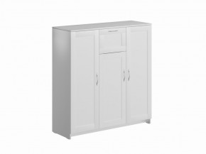 Тумба СИРИУС трехдверная с одним ящиком, цвет белый в Кудымкаре - kudymkar.mebel24.online | фото