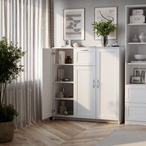 Тумба СИРИУС трехдверная с одним ящиком, цвет белый в Кудымкаре - kudymkar.mebel24.online | фото 4
