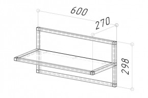 Вешалка Грань 2 600 (Дуб сонома) в Кудымкаре - kudymkar.mebel24.online | фото 2