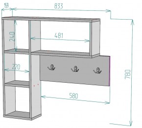 Вешалка настенная для одежды V28 в Кудымкаре - kudymkar.mebel24.online | фото 2