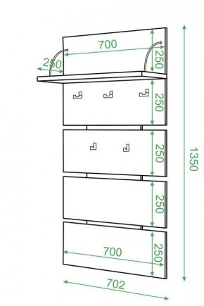 Вешалка настенная Домино нельсон СТ-50 в Кудымкаре - kudymkar.mebel24.online | фото 2